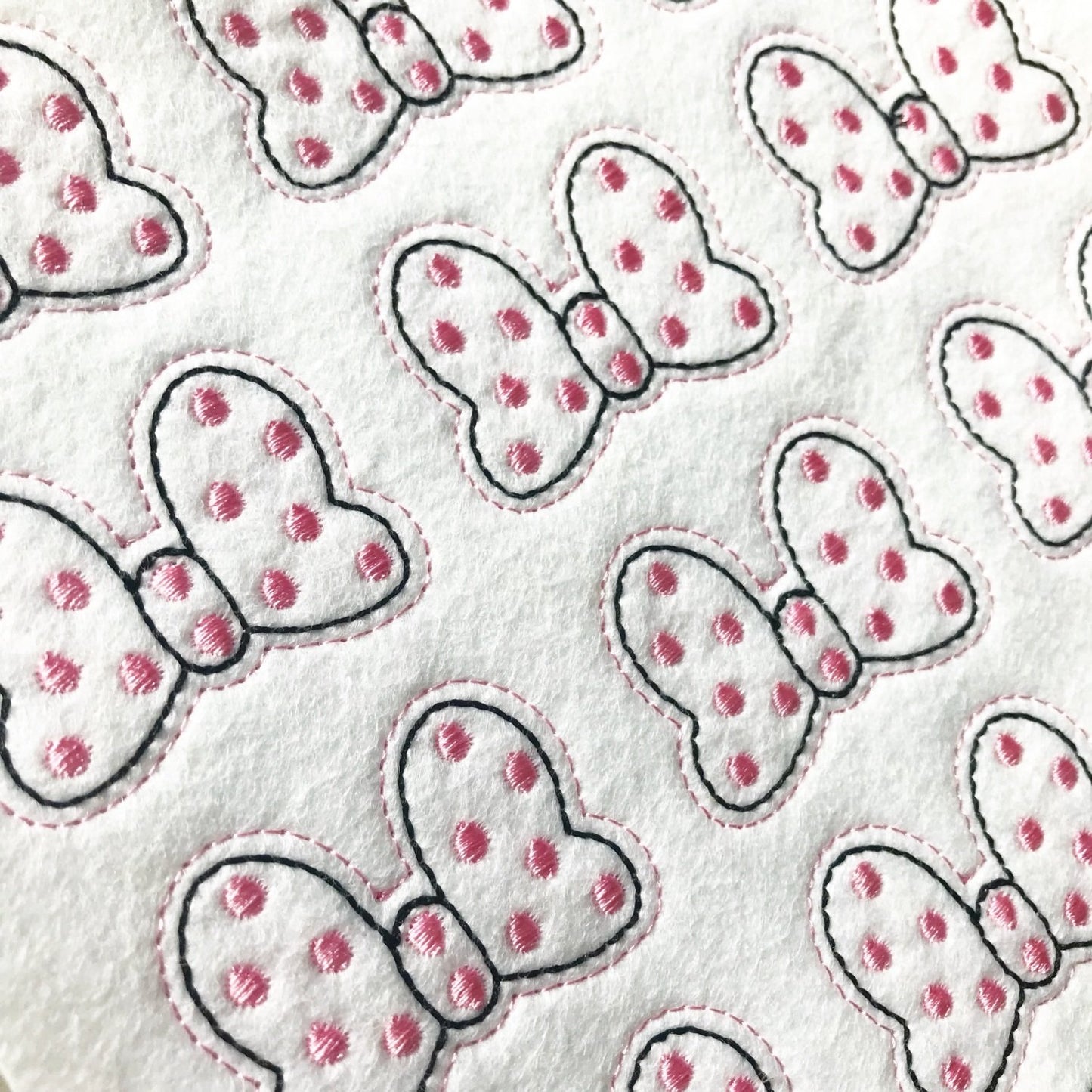 Spotty Bow Felties - strip of 3