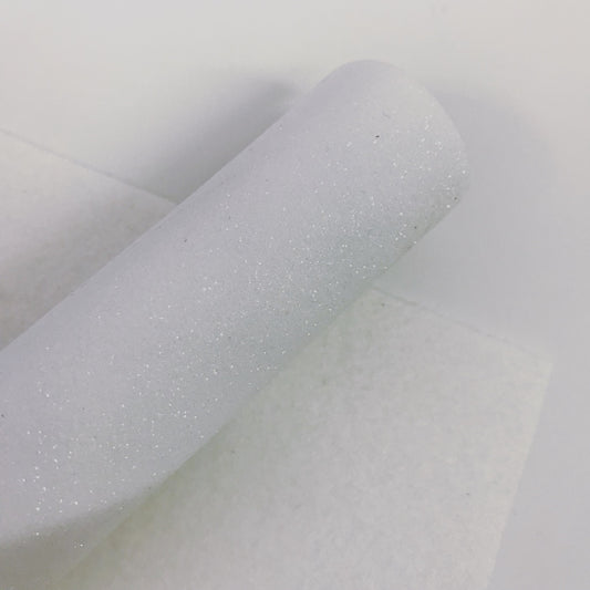 White Glitter Felt