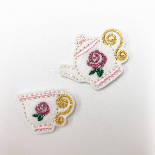 Garden Tea Party Felties / strip of 4