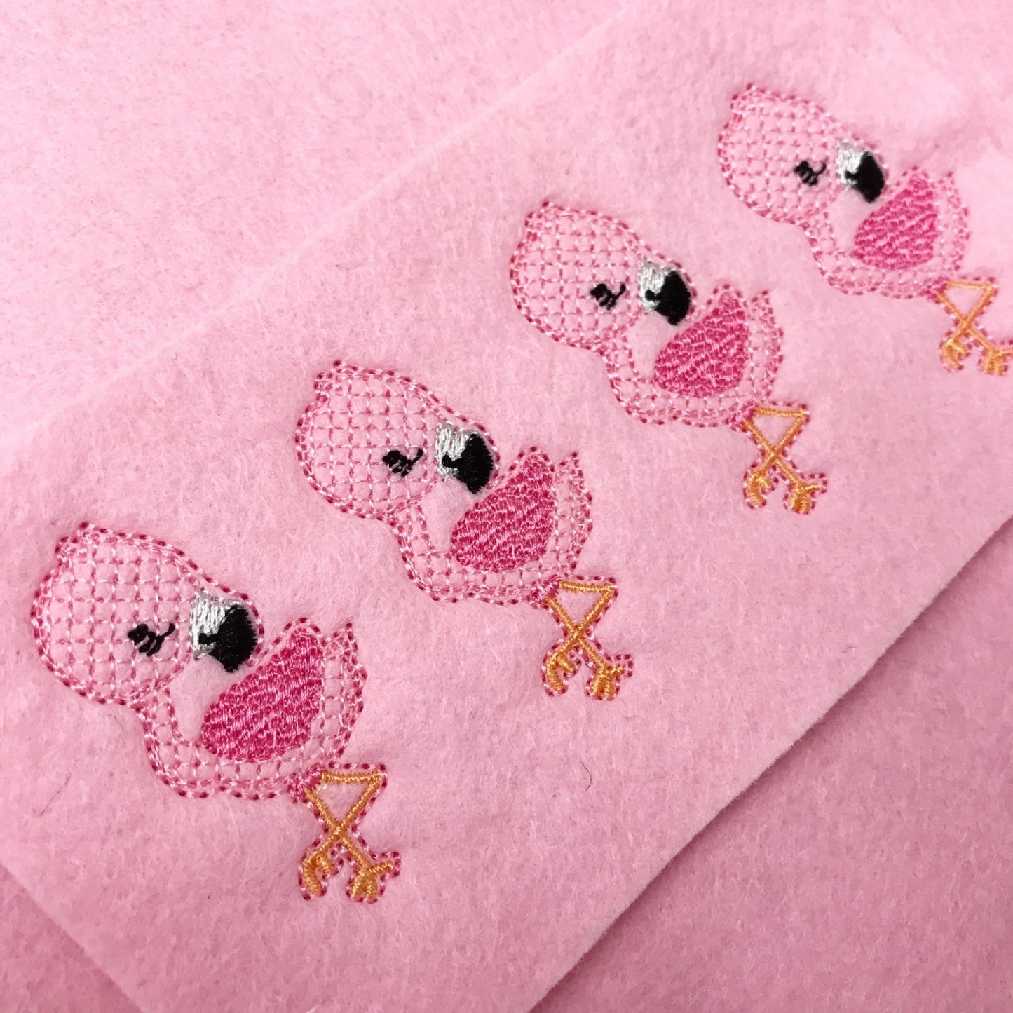 Florence Flamingo Feltie / strip of 3