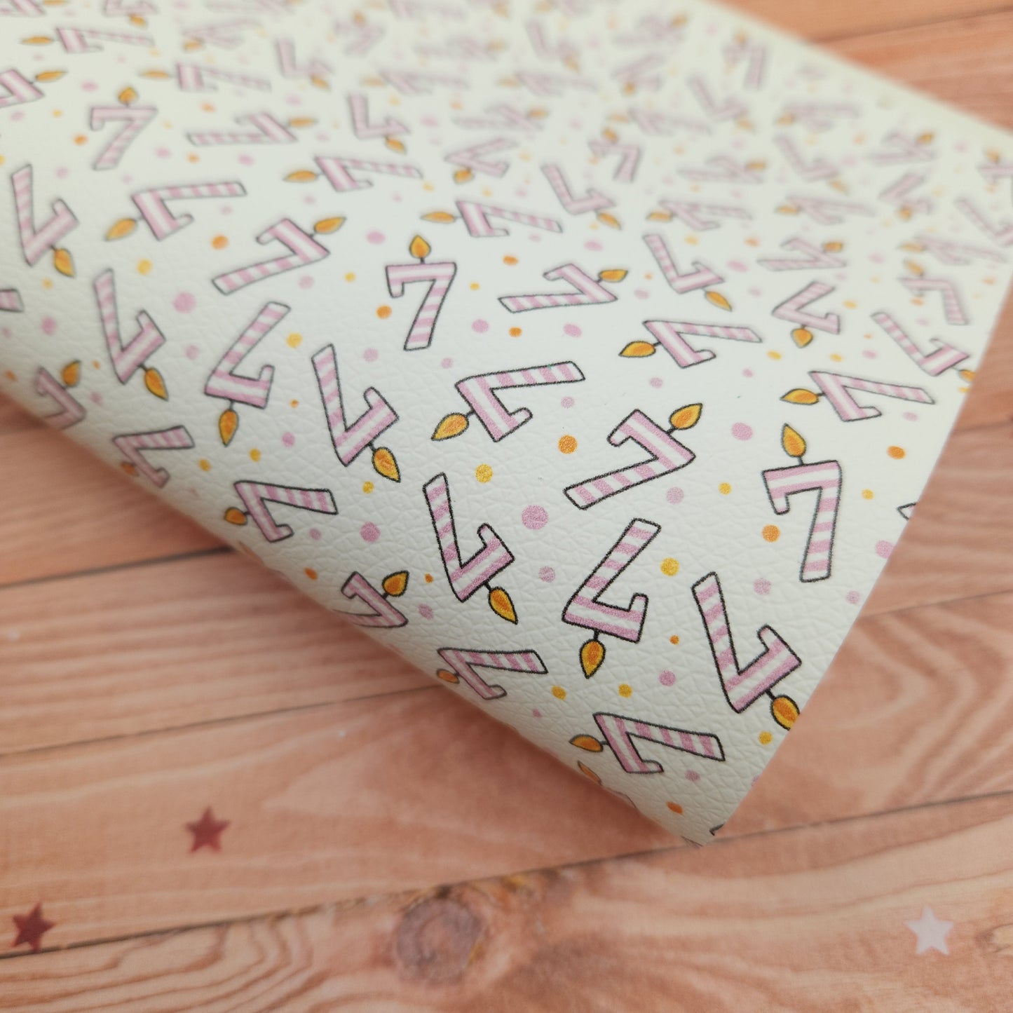 Birthday Candle Numbers Artisan Leatherette - Pink