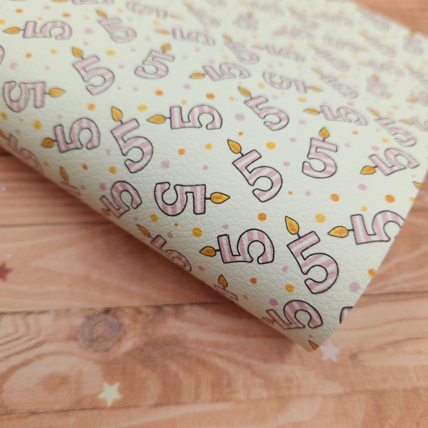 Birthday Candle Numbers Artisan Leatherette - Pink