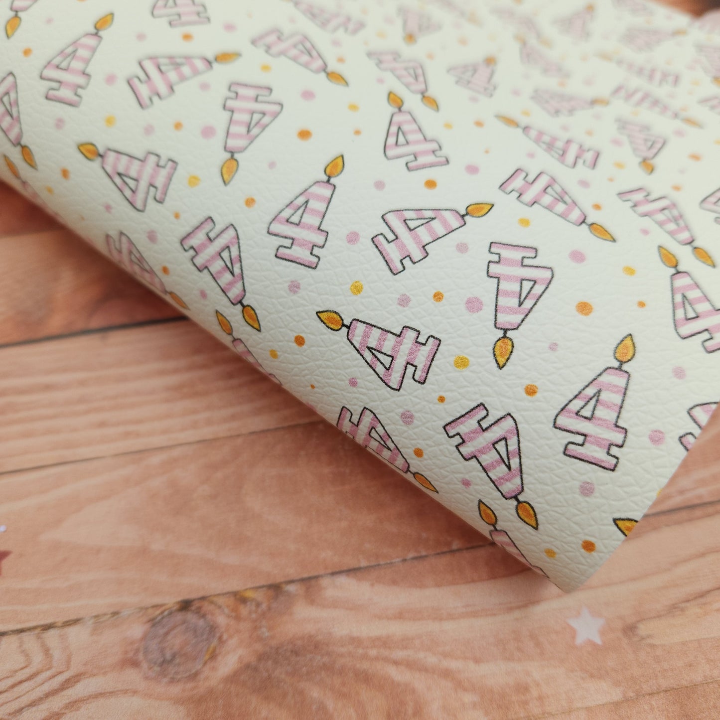 Birthday Candle Numbers Artisan Leatherette - Pink