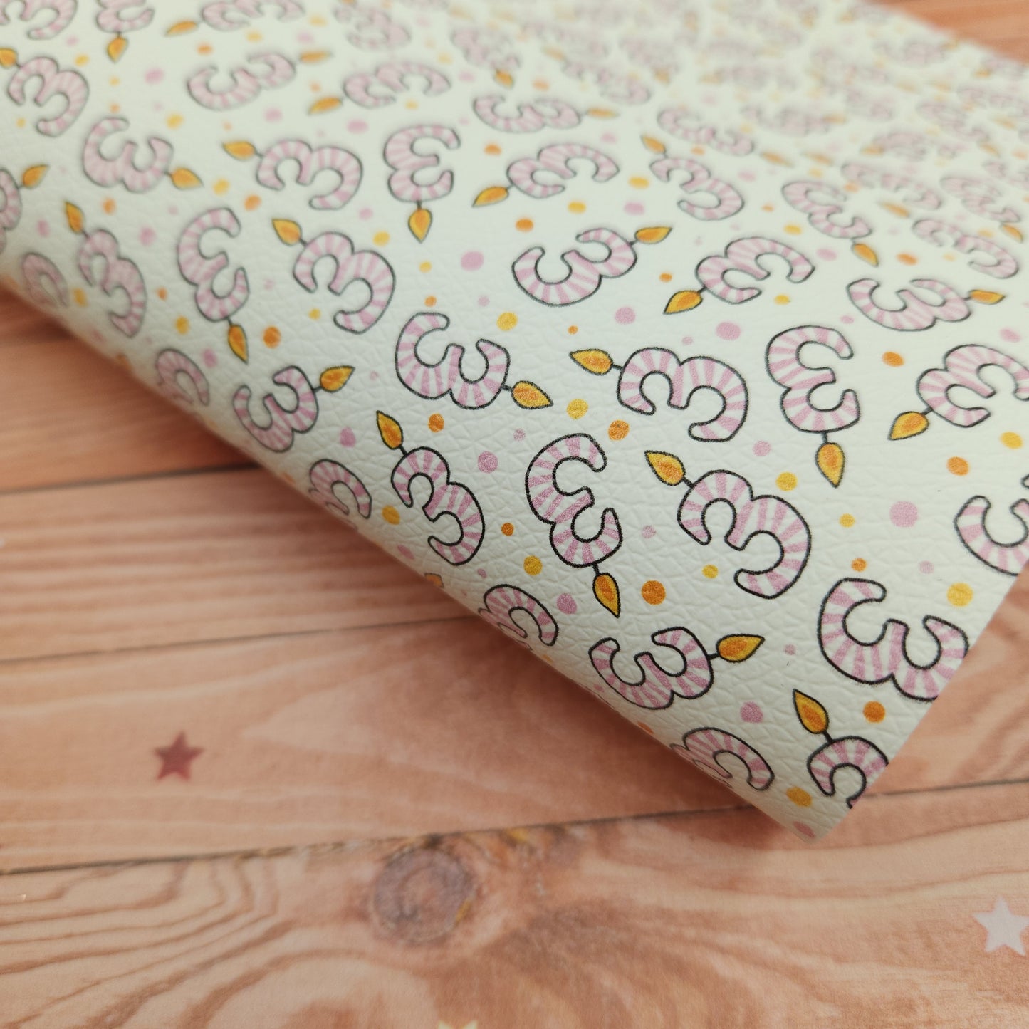 Birthday Candle Numbers Artisan Leatherette - Pink