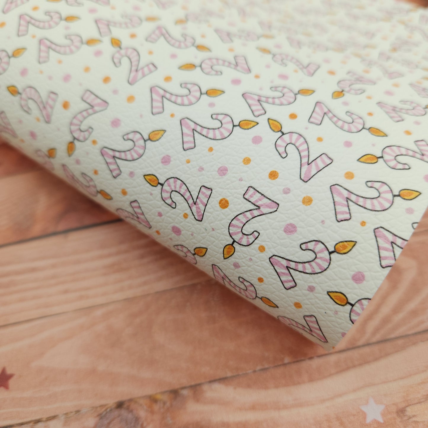 Birthday Candle Numbers Artisan Leatherette - Pink