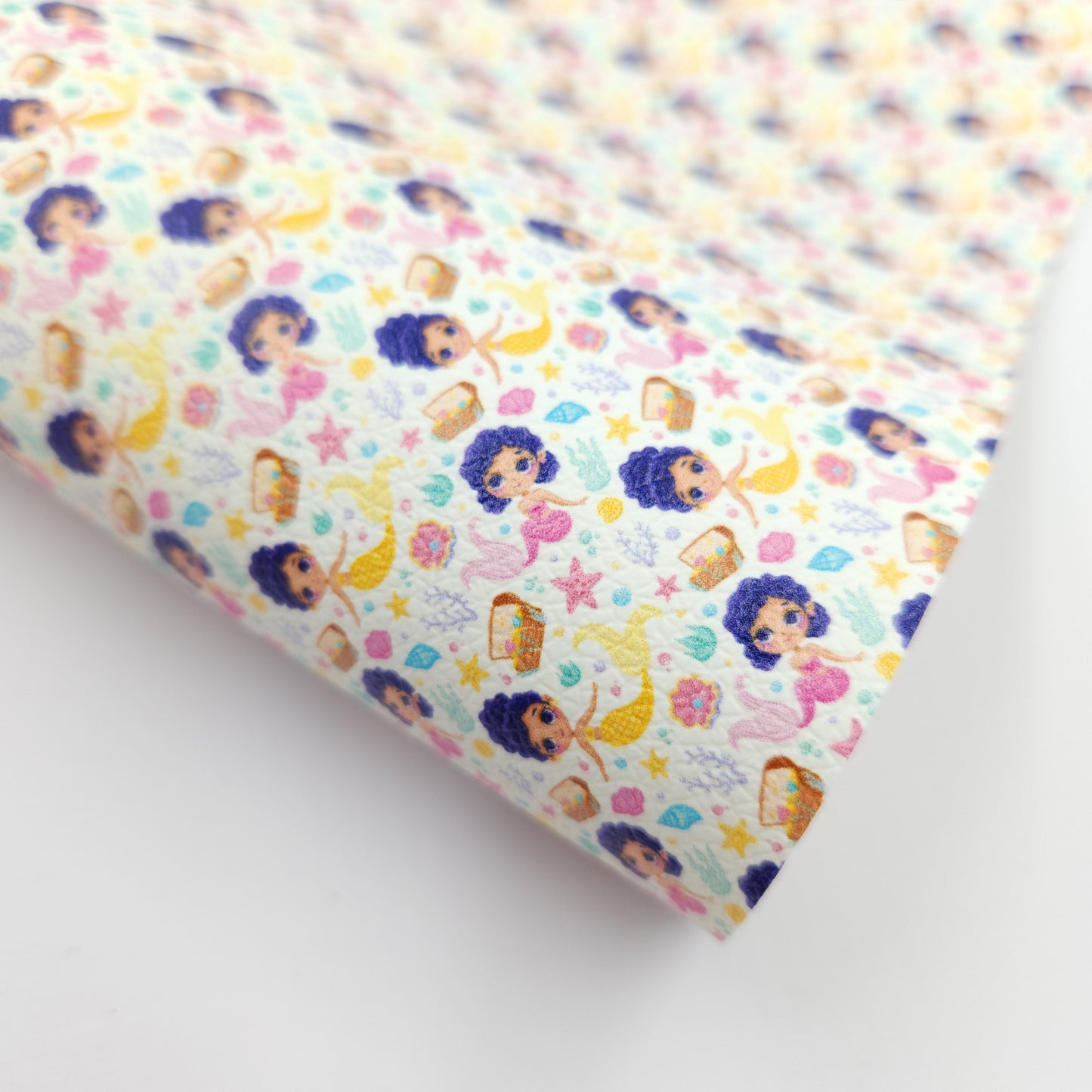 Mermaid Treasure Blue Hair Artisan Leatherette