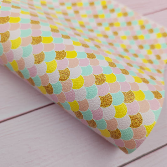 Coral & Pink Mermaid Tail Artisan Leatherette