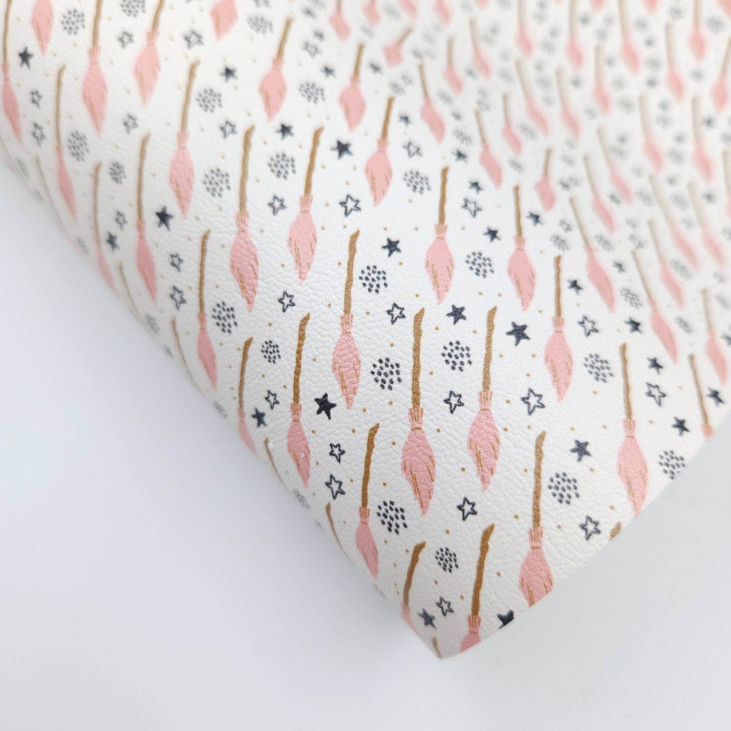 Witches Pink Broom Artisan Leatherette