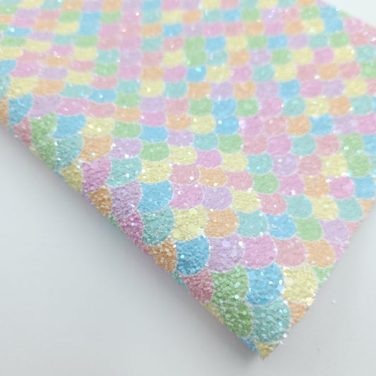 Pastel Rainbow Mermaid Tail Chunky Glitter