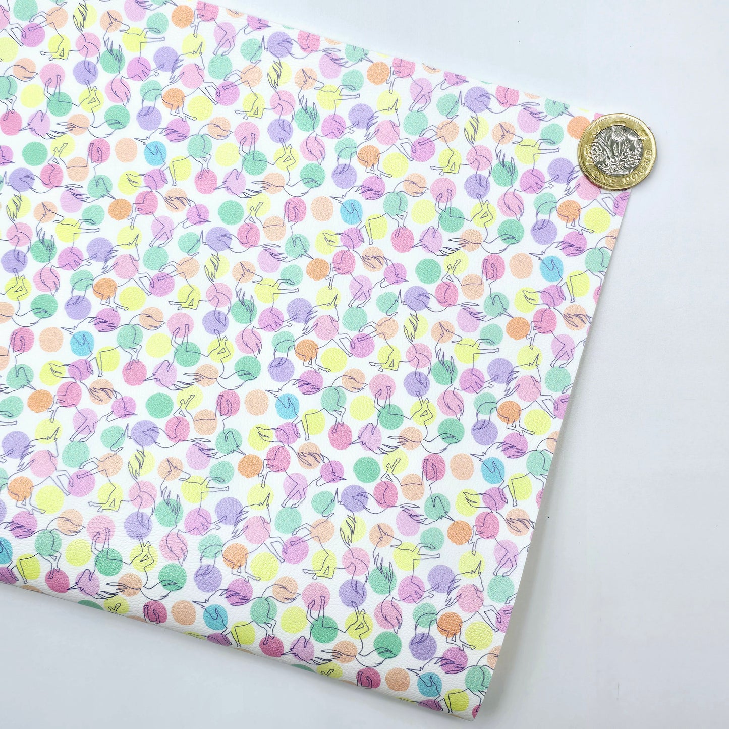 Pastel Unicorn Outline Artisan Leatherette