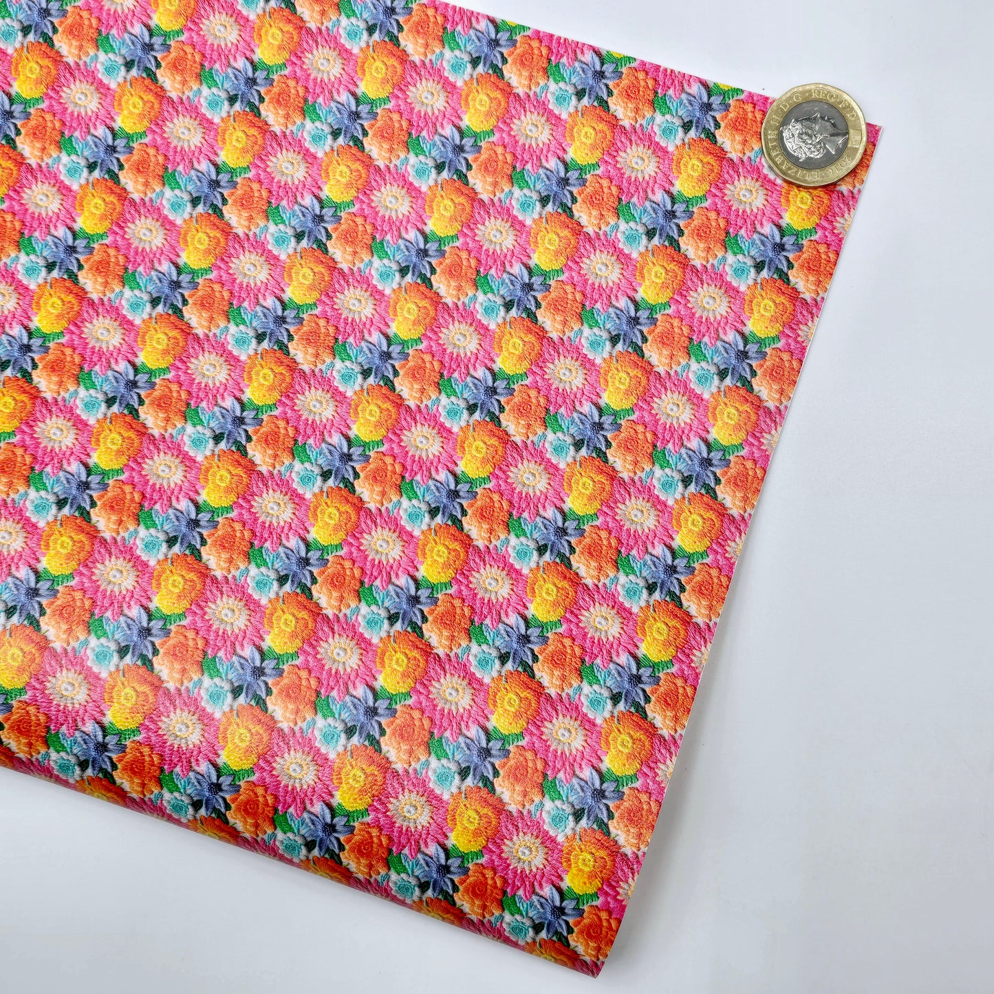 Embroidery Flowers Style 3 Artisan Leatherette