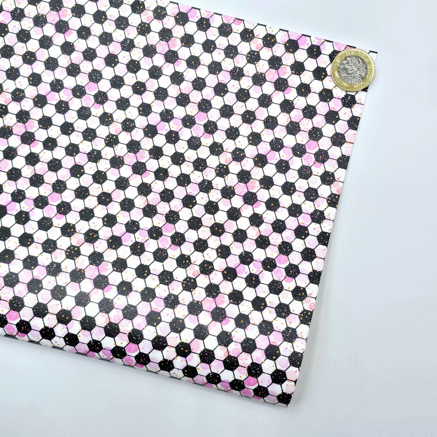 Footy Mad on Pink Abstract Artisan Leatherette