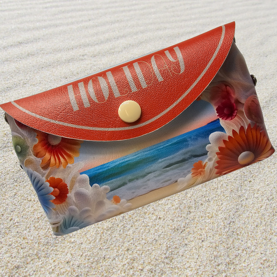 Personalised Beach Scene Mini Clutch