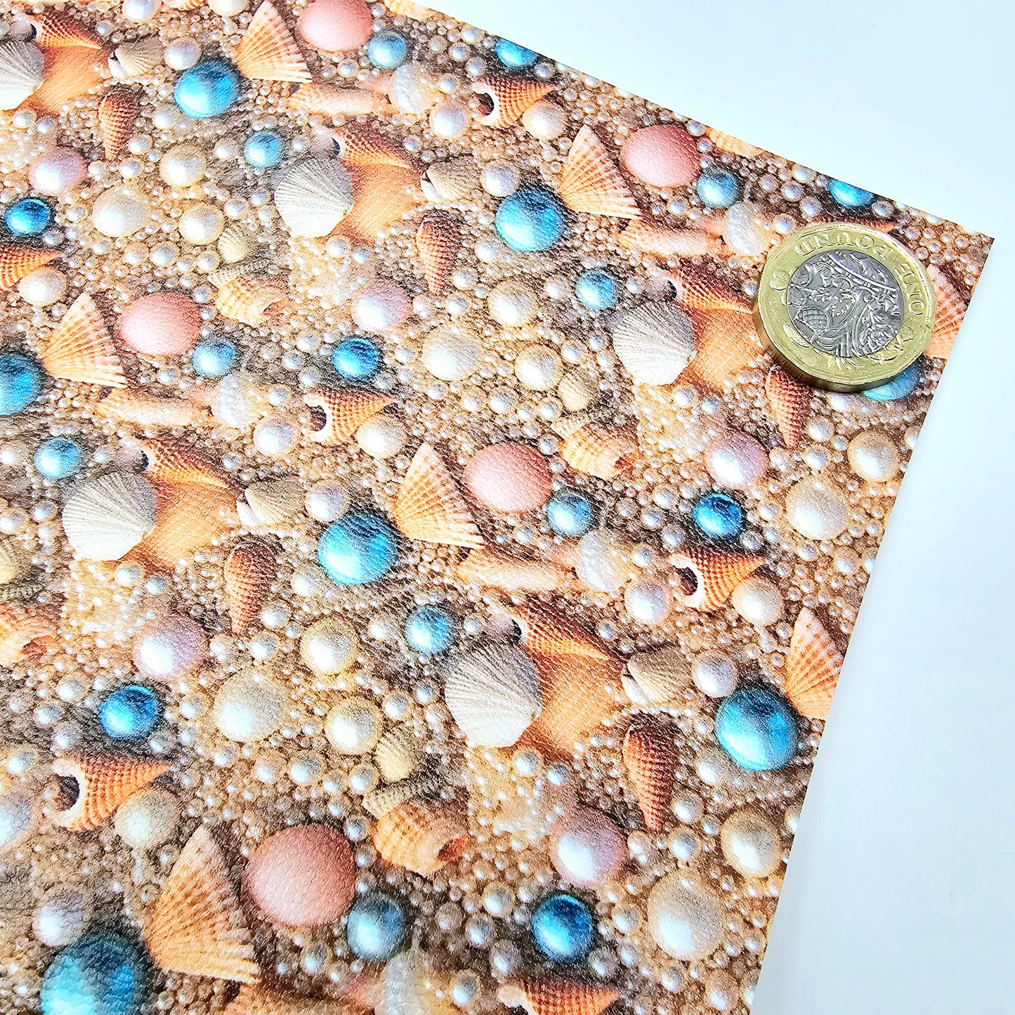 3D Seashells and Pearls Style 1 Artisan Leatherette
