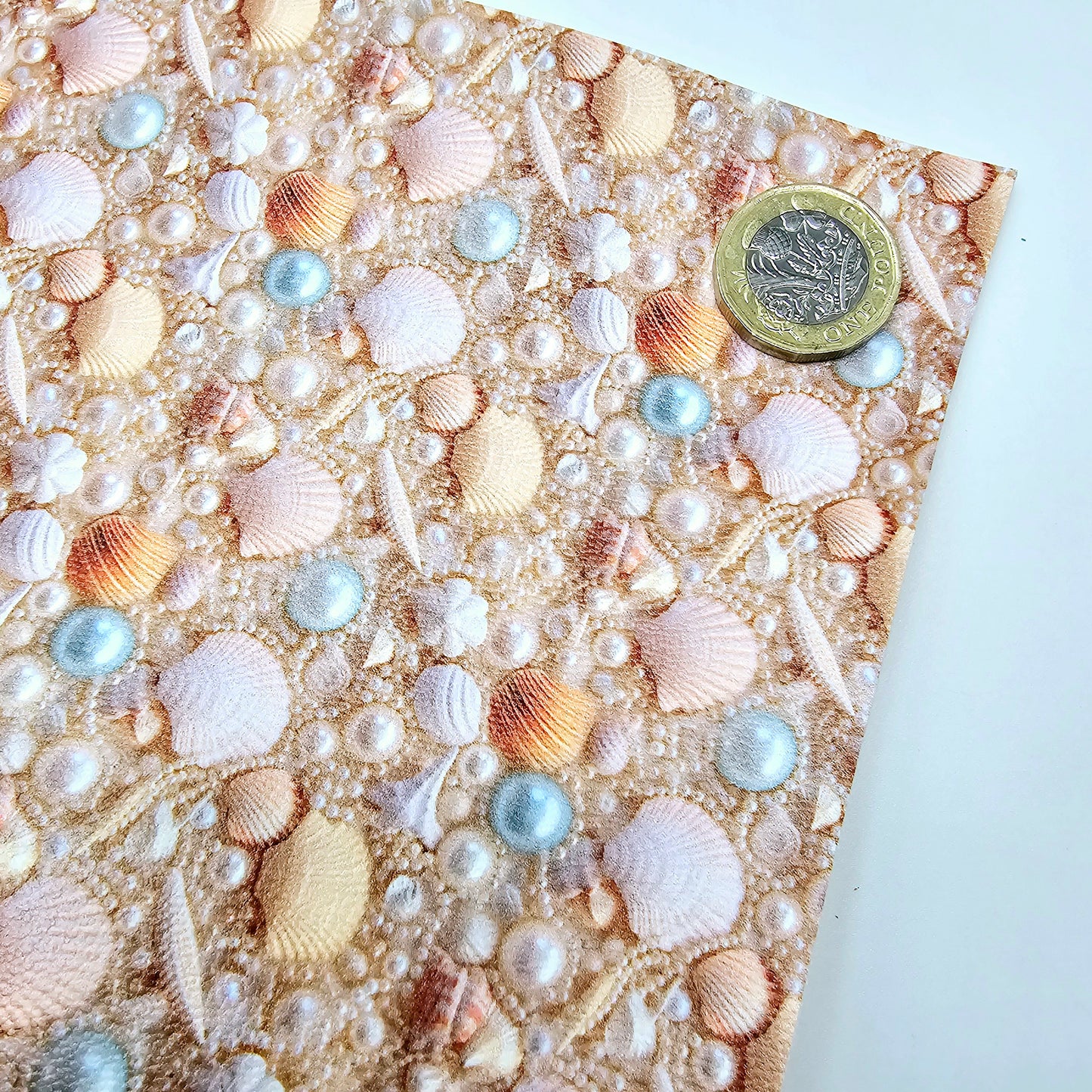 3D Seashells and Pearls style 4 Artisan Leatherette