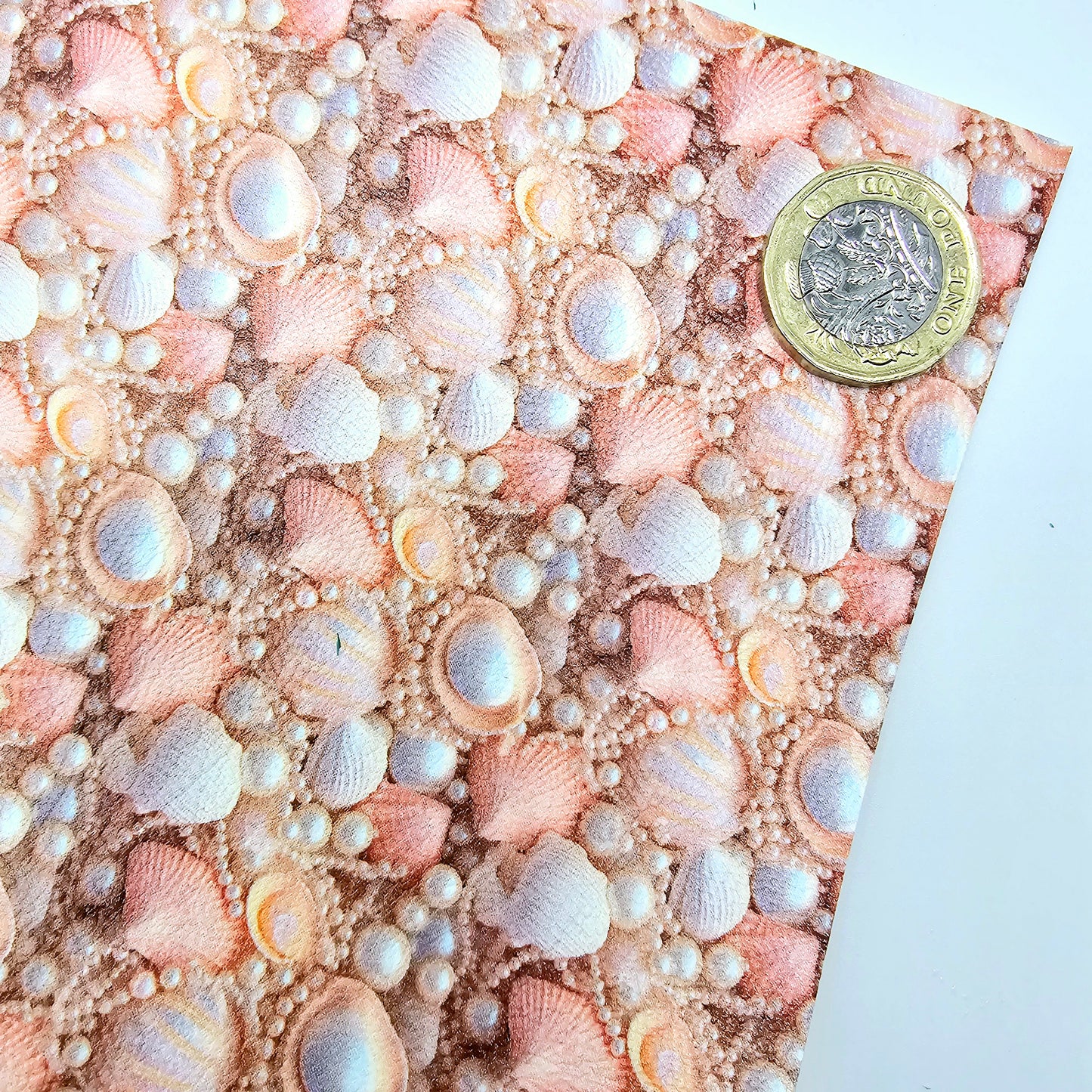 3D Seashells and Pearls Style 5 Artisan Leatherette
