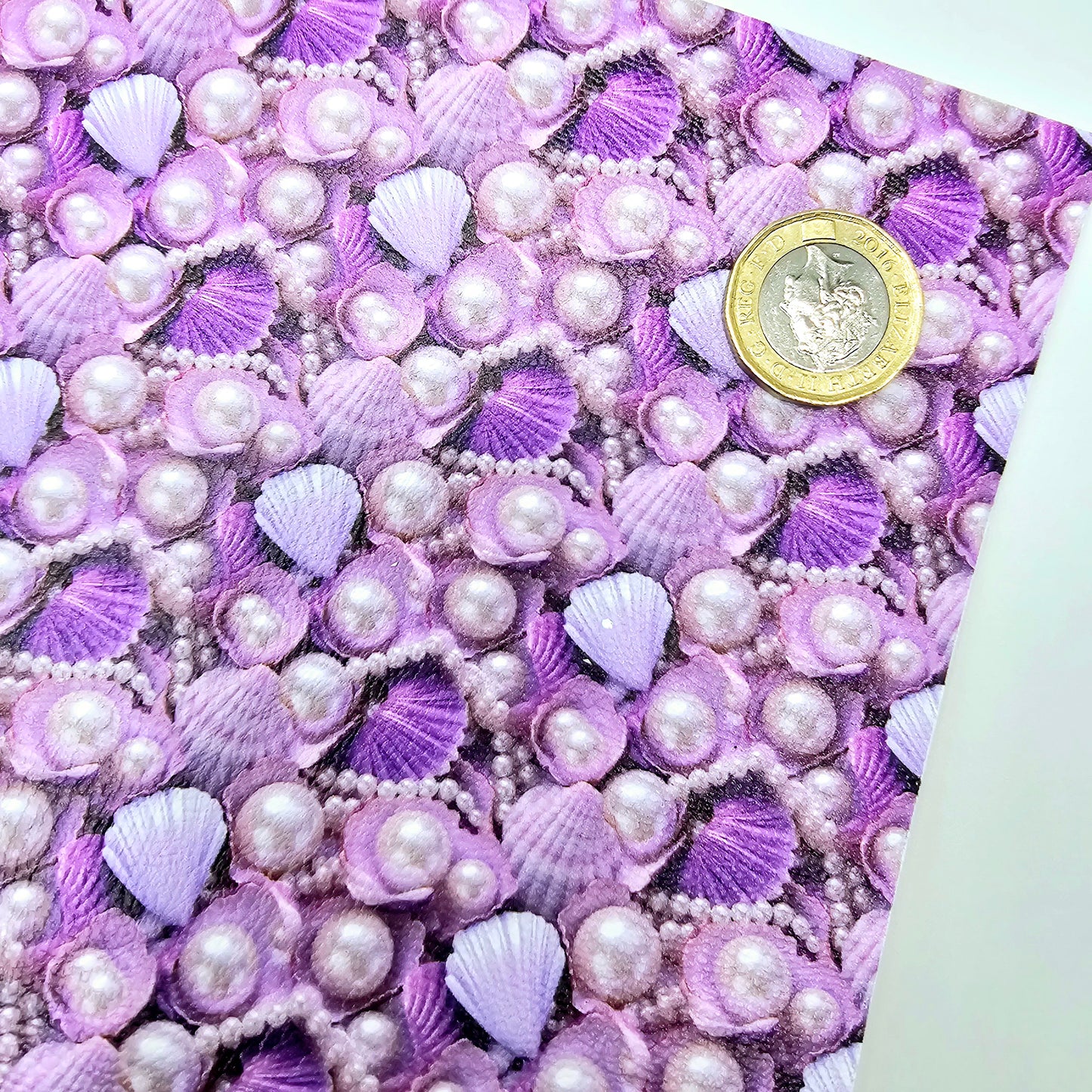 3D Seashells and Pearls Style 7 Artisan Leatherette