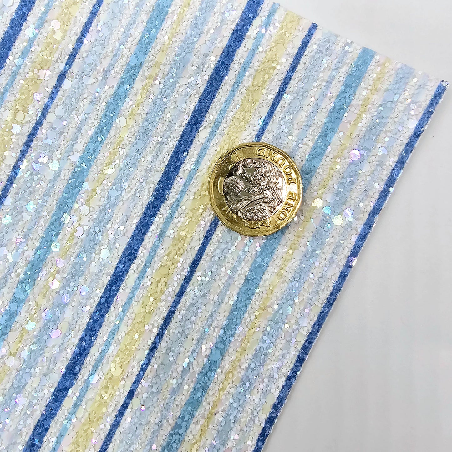 Beach Stripes Printed Chunky Glitter