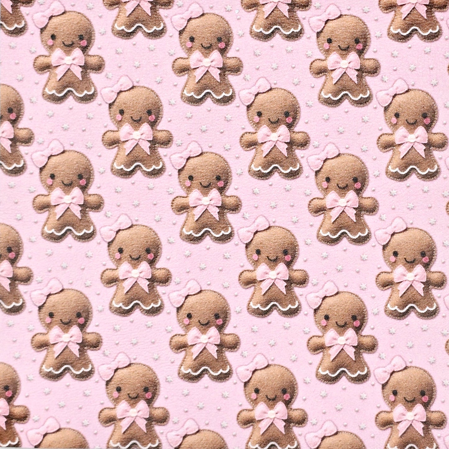 Gingerbread on Pink Stars Artisan Leatherette