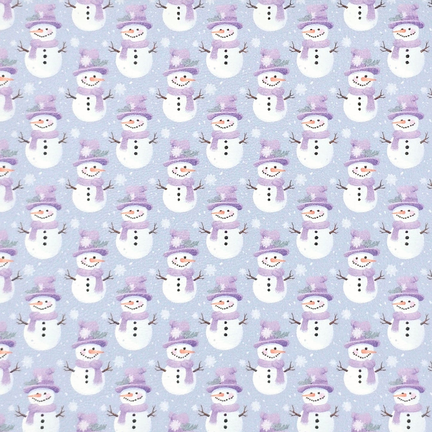 Lavender Christmas Snowmen Artisan Leatherette
