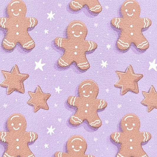 Lavender Christmas Gingerbread Artisan Leatherette