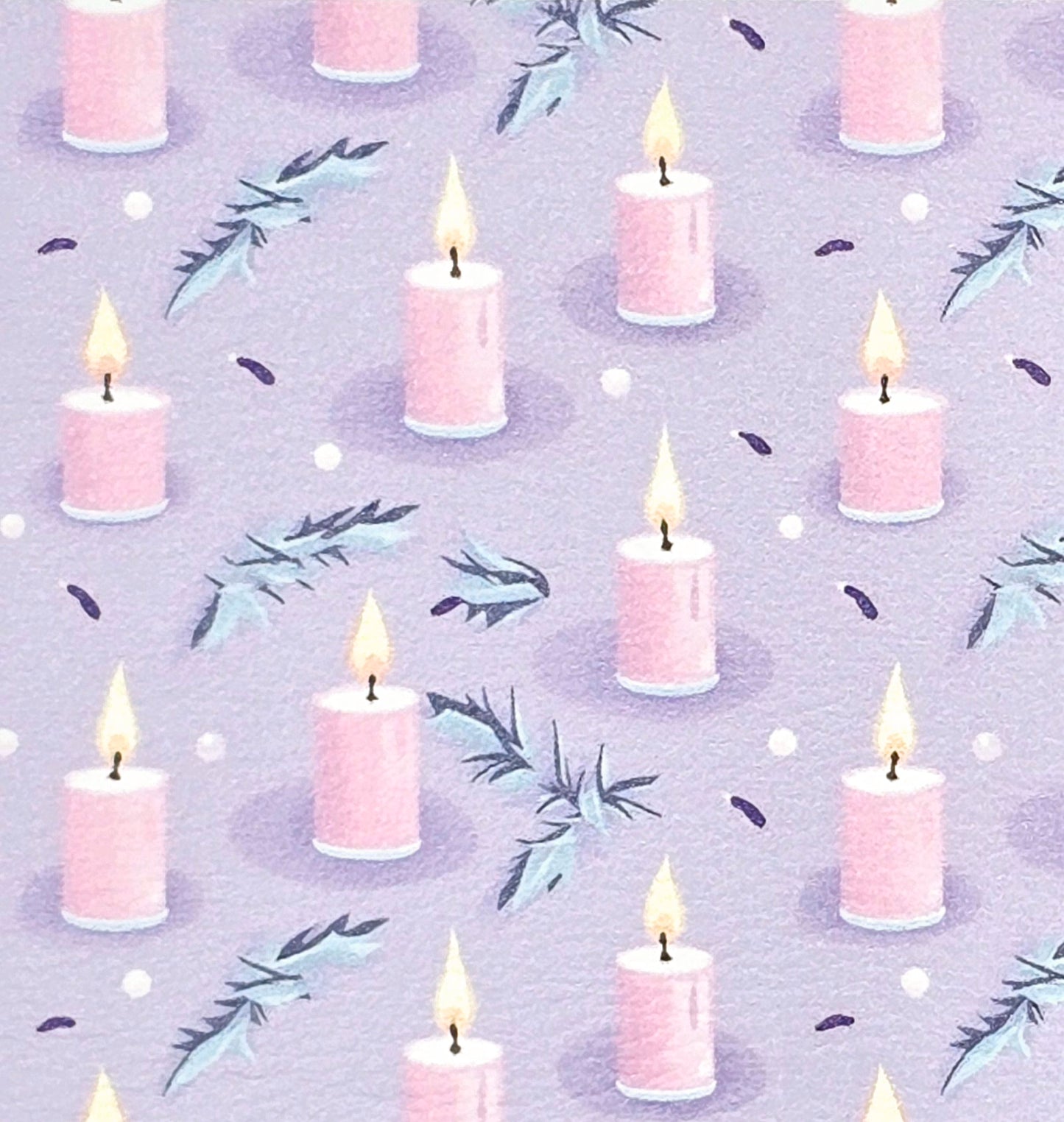 Lavender Christmas Candles Artisan Leatherette