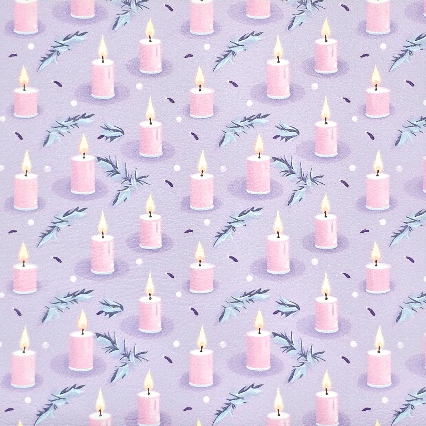 Lavender Christmas Candles Artisan Leatherette