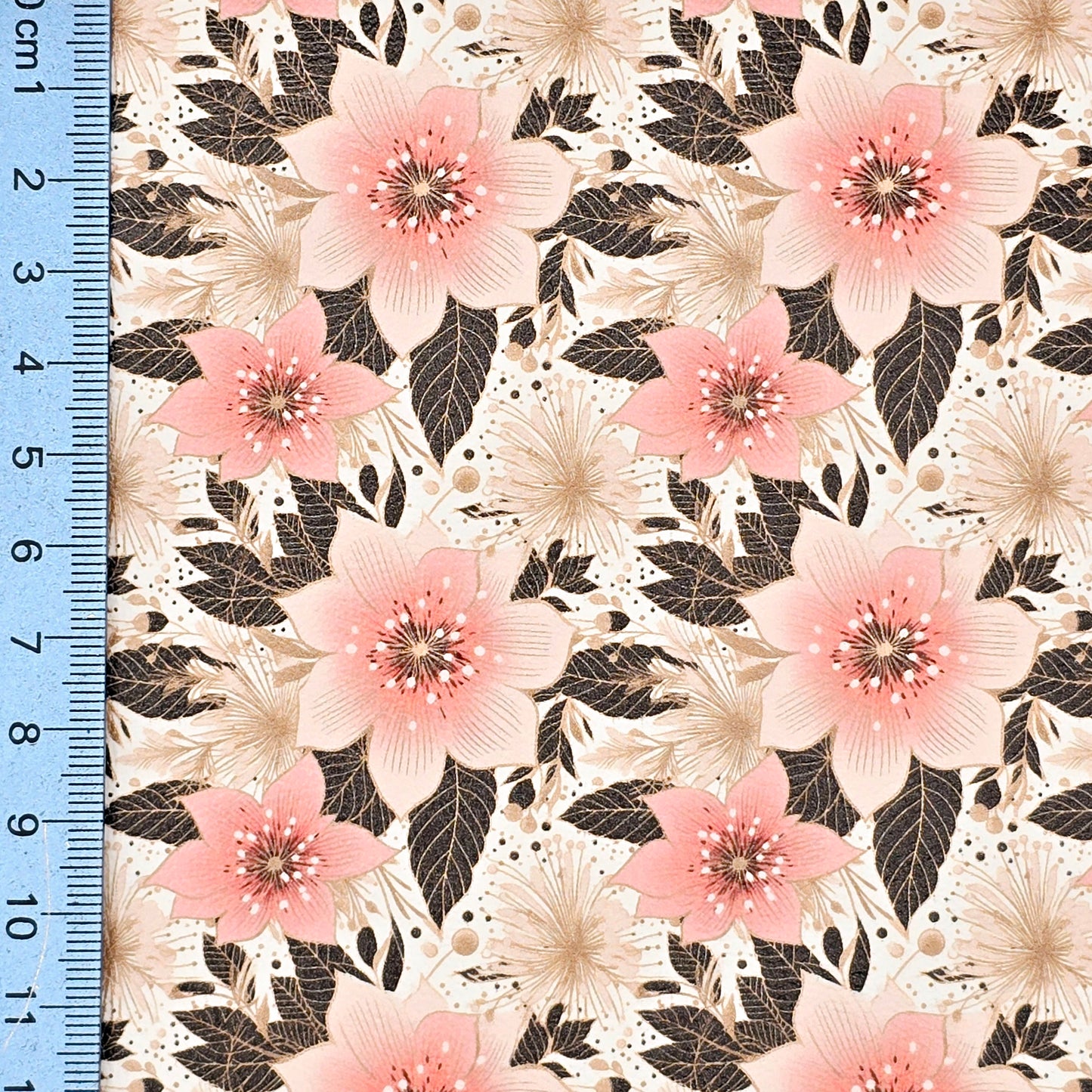 Pink Christmas Poinsetta with Black Leaves Artisan Leatherette