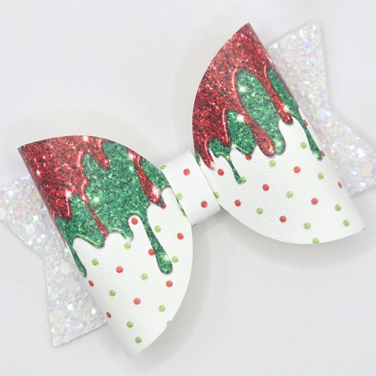 Dripping Glitter on Dotty Leatherette Fabric Roll