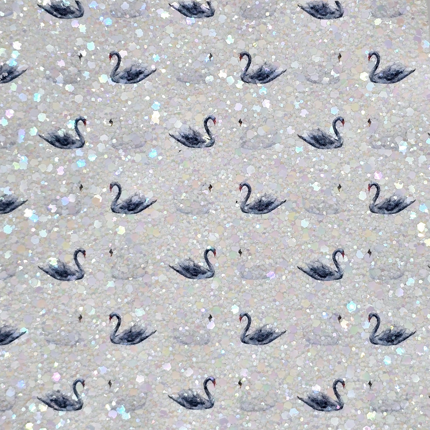 Black & White Swans Chunky Glitter