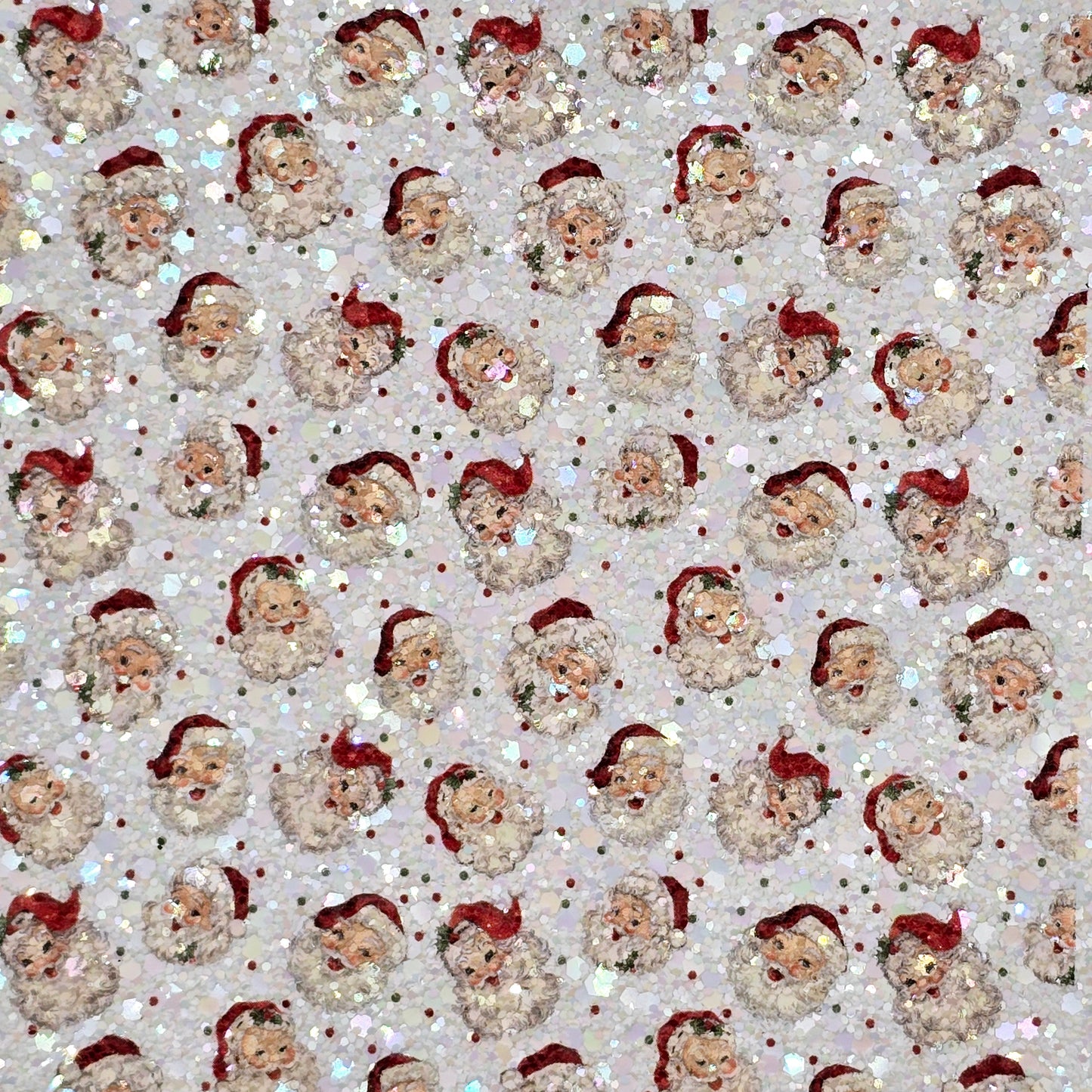 Vintage Santa on Polka Dots Chunky Glitter