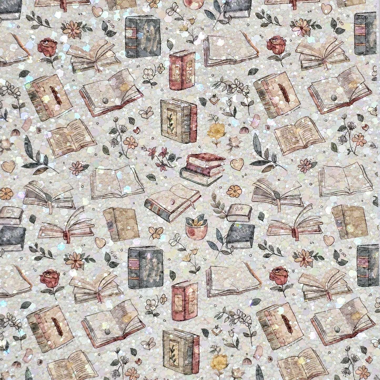 Books & Flowers Chunky Glitter