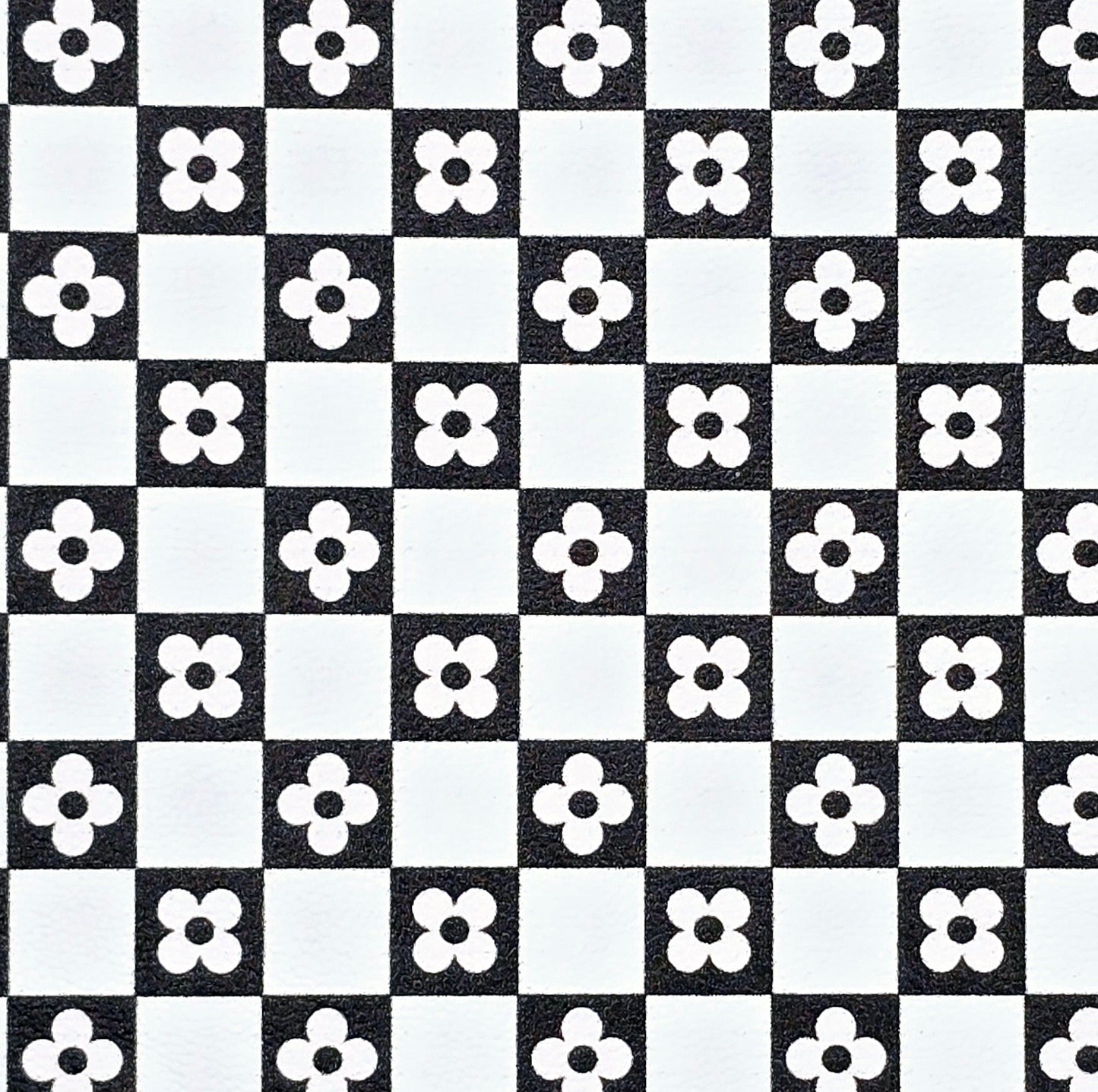 Checkered Simple Flower Artisan Leatherette