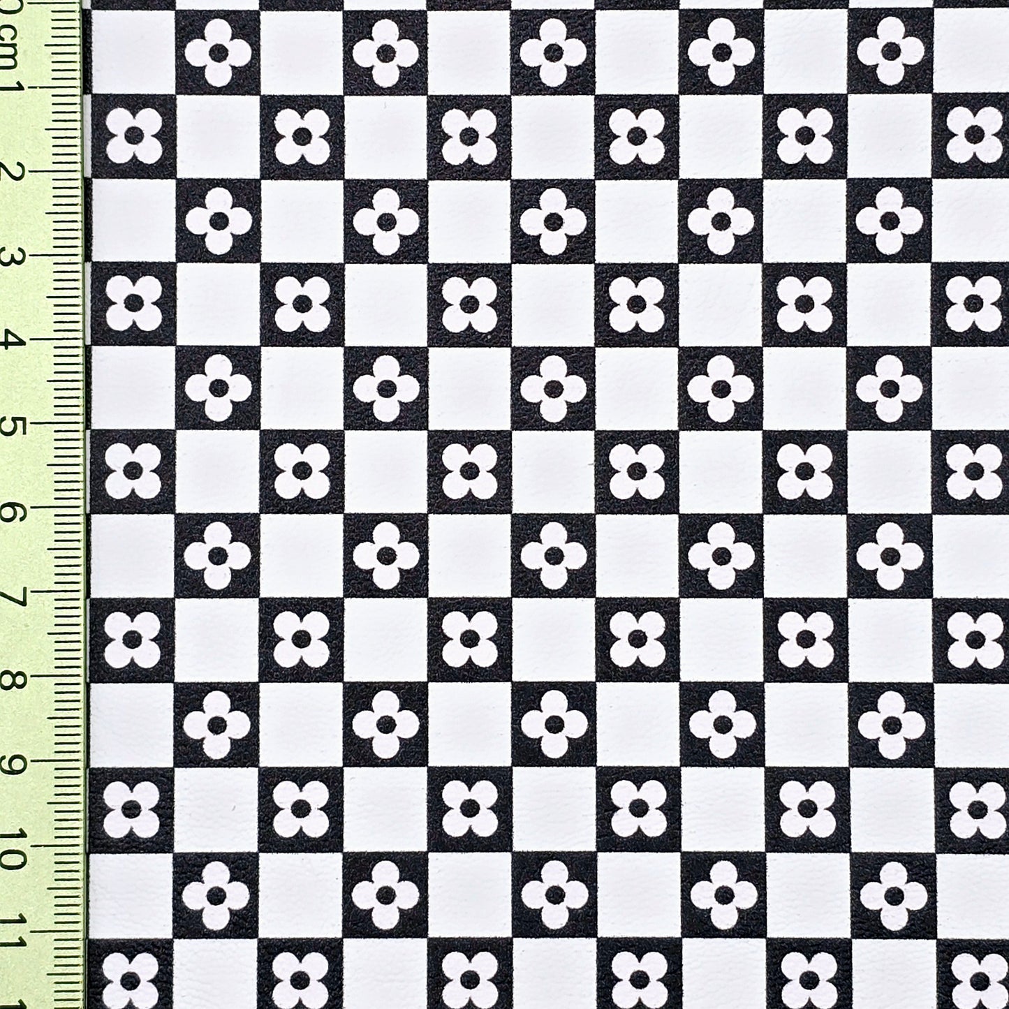 Checkered Simple Flower Artisan Leatherette