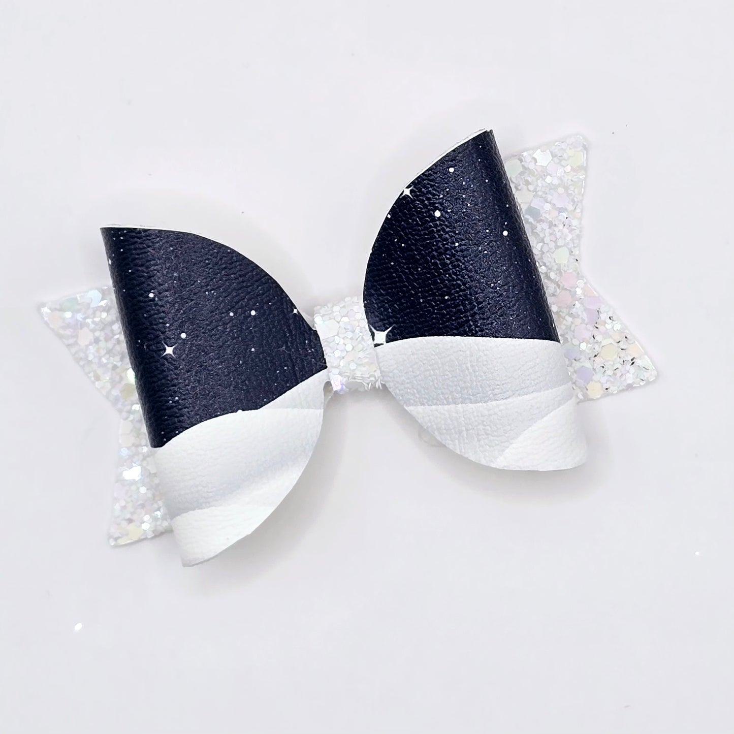 Arctic Winter Night / Silver or Gold Stars| Printed Bow Loops