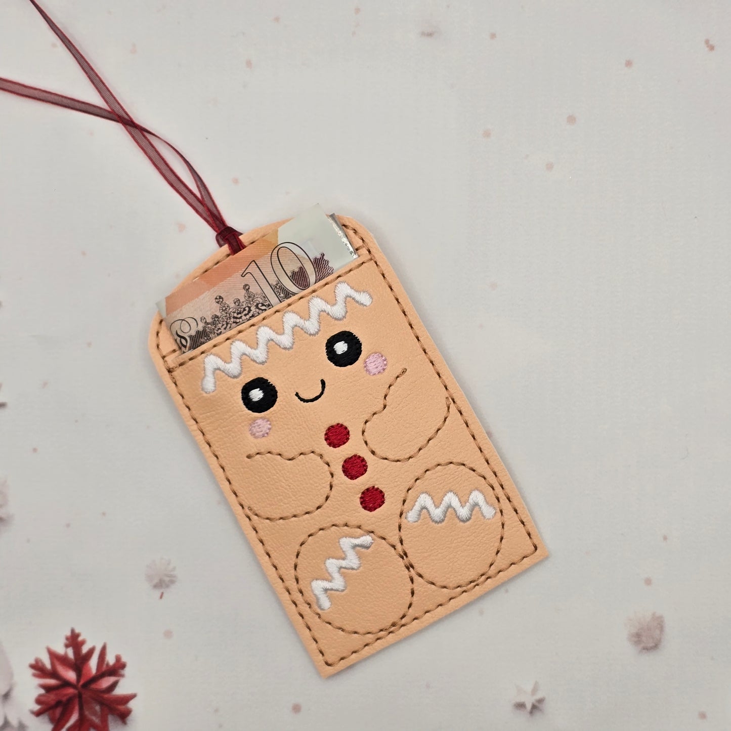 Gingerbread Gift Card Holder with Hanging Eyelet