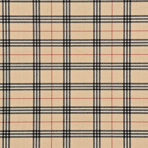 Beige Tartan Artisan Leatherette ** SECONDS**