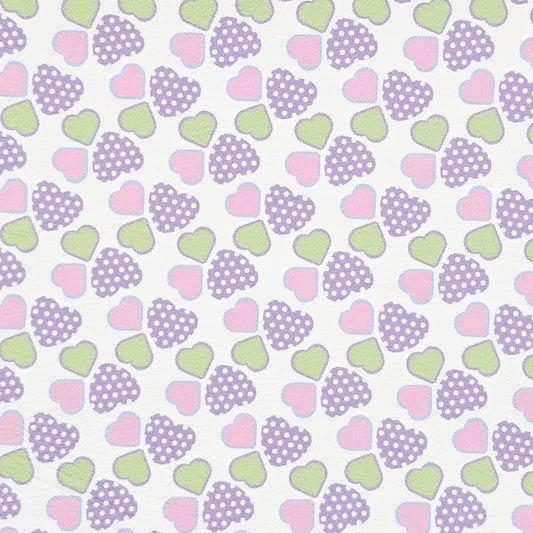 Spotty Lilac Hearts Artisan Leatherette