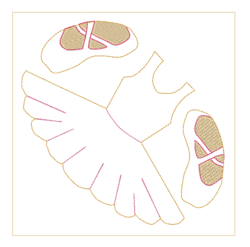 Ballet Dress Bow Holder - Digital Embroidery File