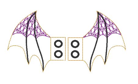 Bat Shoe Wingz - Digital Embroidery File
