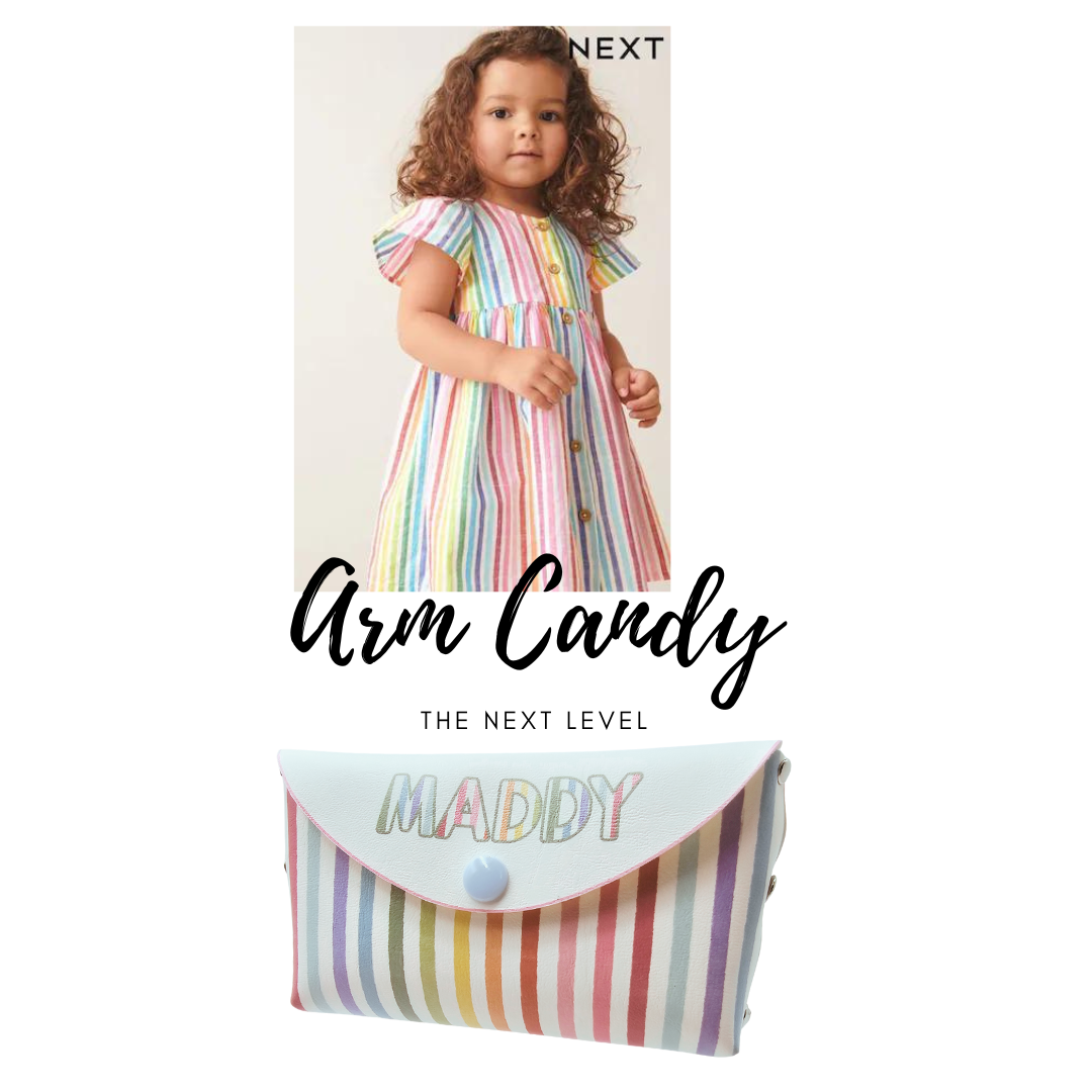 Multi Colour Stripes Mini Clutch