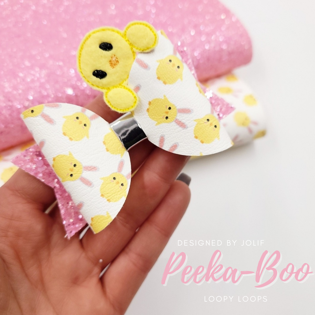 Hair Bow Peekaboo – 3 styles | Bunny bum | Chick | Bunny  | Digital Embroidery File