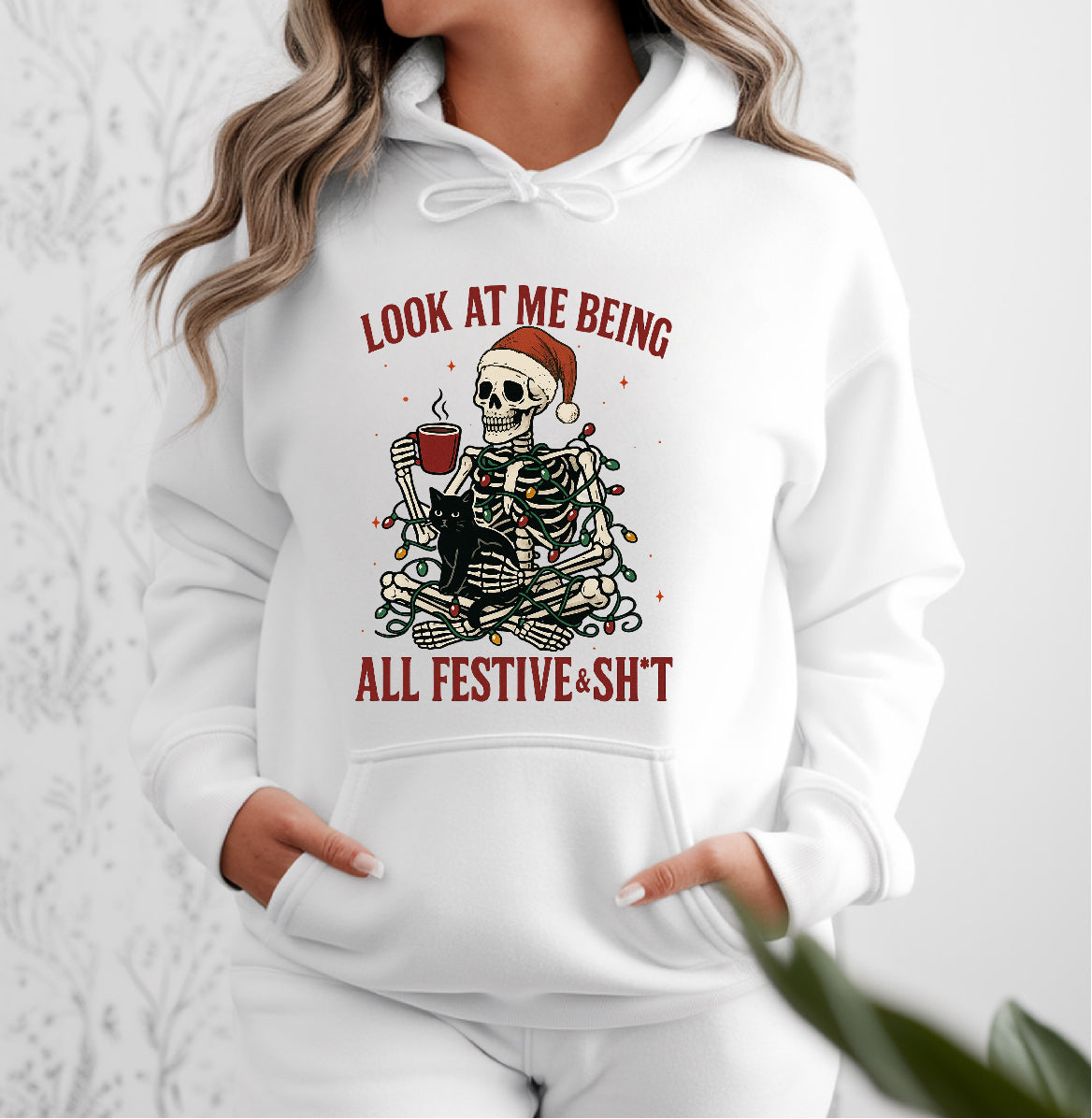 Festive Skeleton | Iron on HTV Decals