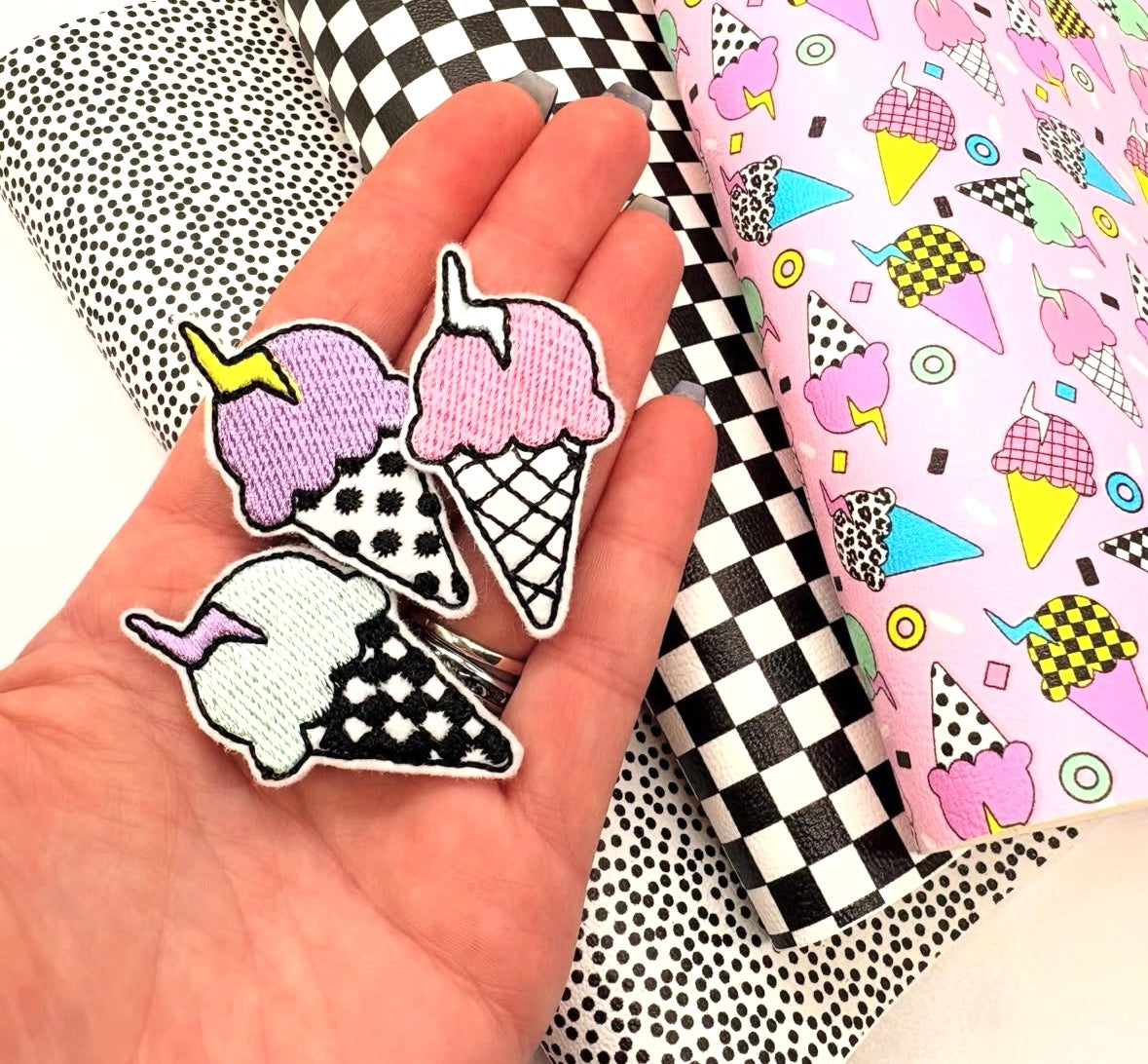 Thunderbolts of Ice-cream Feltie / strip of 3