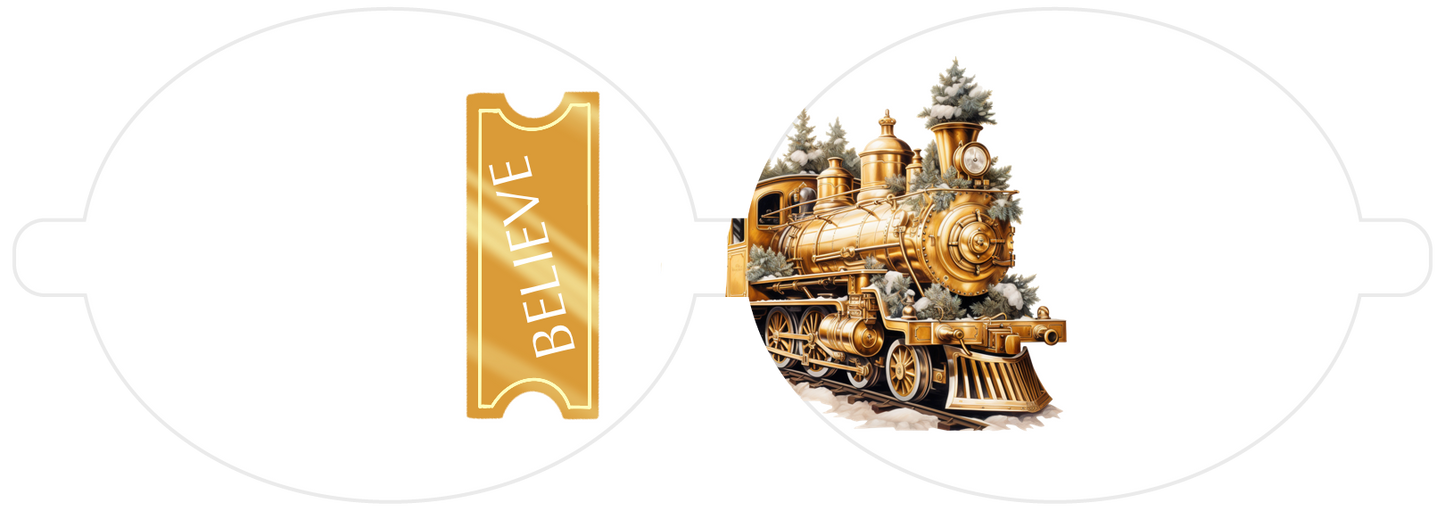 Christmas Express Believe Leatherette Bow Loops