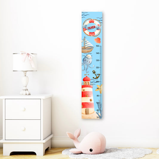 Nautical Personalised Height Chart