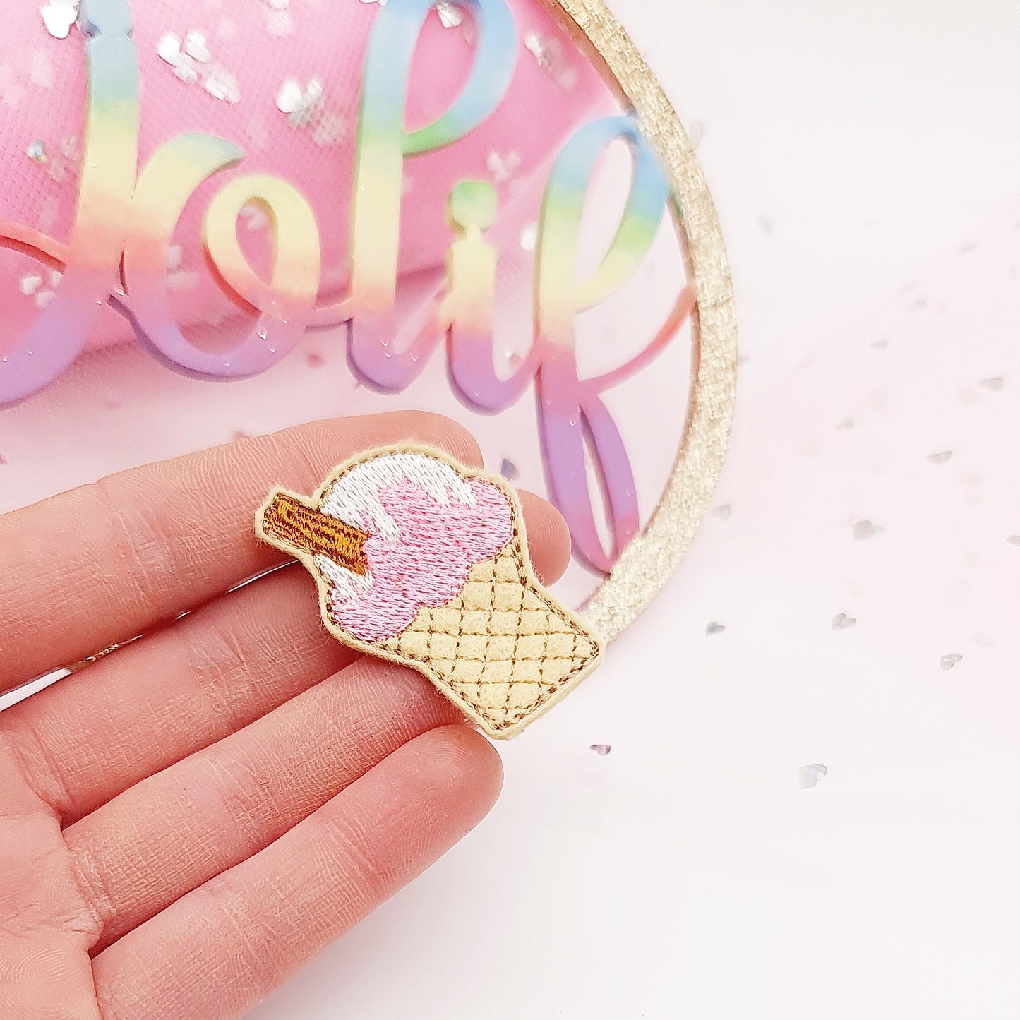 Strawberry Ice-Cream Felties / Strip of 3