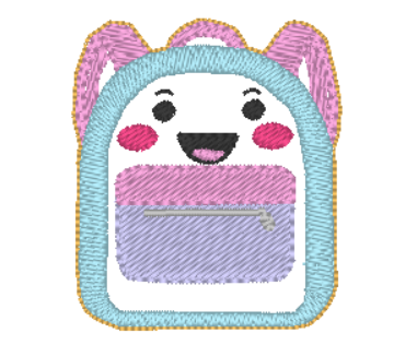 Kawaii School Backpack feltie in 3 sizes  | Digital Embroidery File