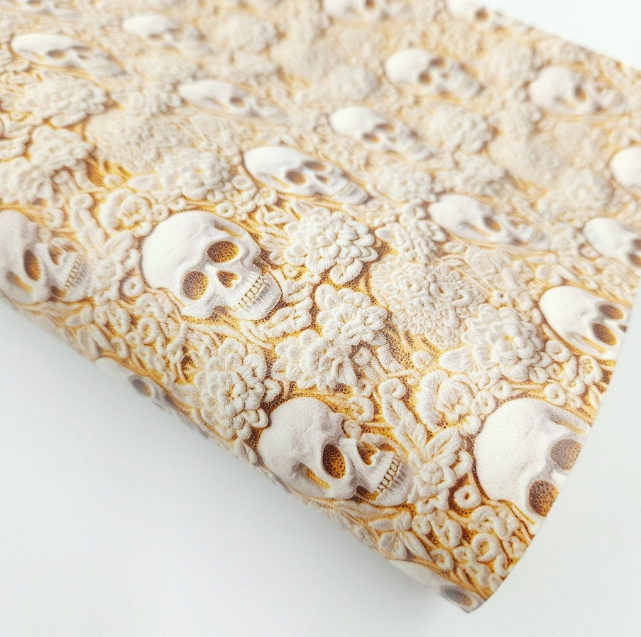 3D Effect Skulls Artisan Leatherette