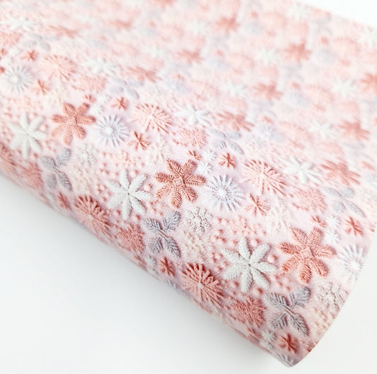 3D Effect Snowflakes Artisan Leatherette